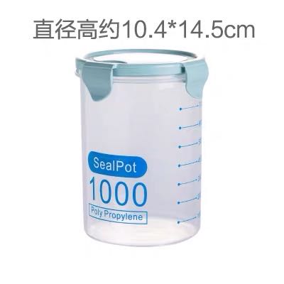 600-1500 ml keukenvoedselopslagdozen, plastic bewaardozen, plastic vershouddozen, bewaarflessen: Blauw / Xxl