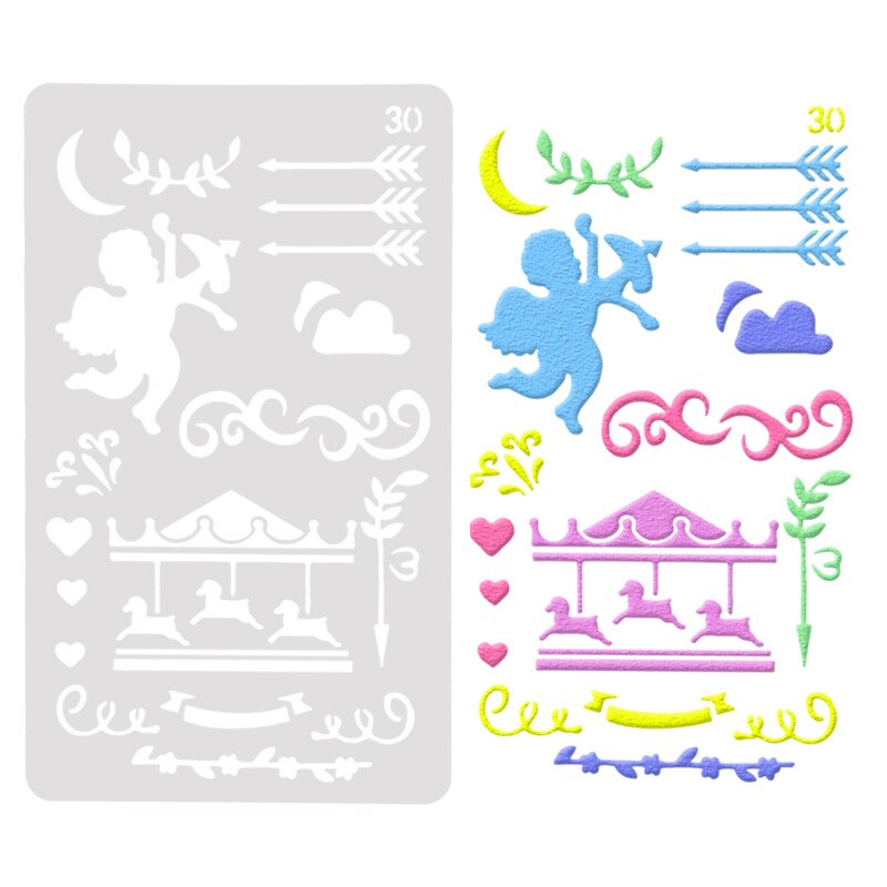 Angel Gelaagdheid Stencils Tekening Kleur Spray stencil DIY Scrapbook fotoalbum Decoratieve Embossing DIY Kaart Ambachten