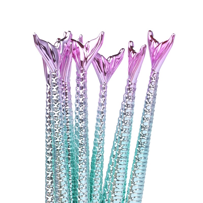 10pcs/lot Makeup Brushes Tool Cosmetics Kit Set Of Brush Mermaid Highlighter Foundation Face Eyeshadow Lip Artist