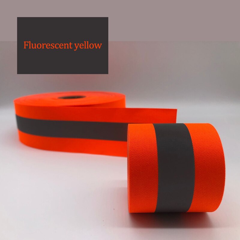 High Visibility Reflective Tape Strip, Fabric Florescent Reflective Safety Tape Sew-on Warning Safety Trim