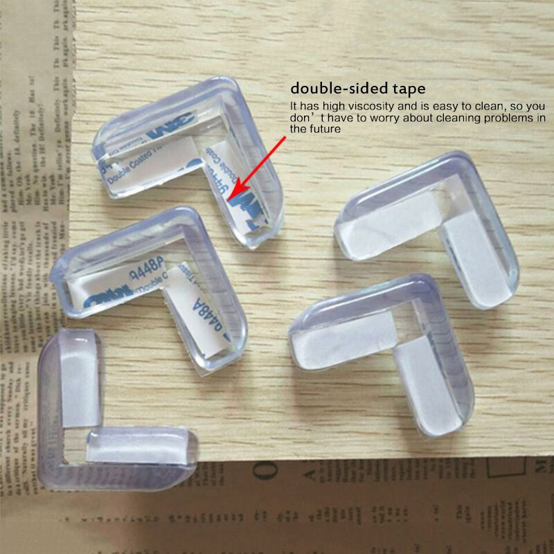 1/4 Pcs Baby Tafel Hoek Beschermende Verdikte Glas Pvc Hoek Guard L-Vormige/Smiley Transparante Kinderen Veiligheid Anti-Collision