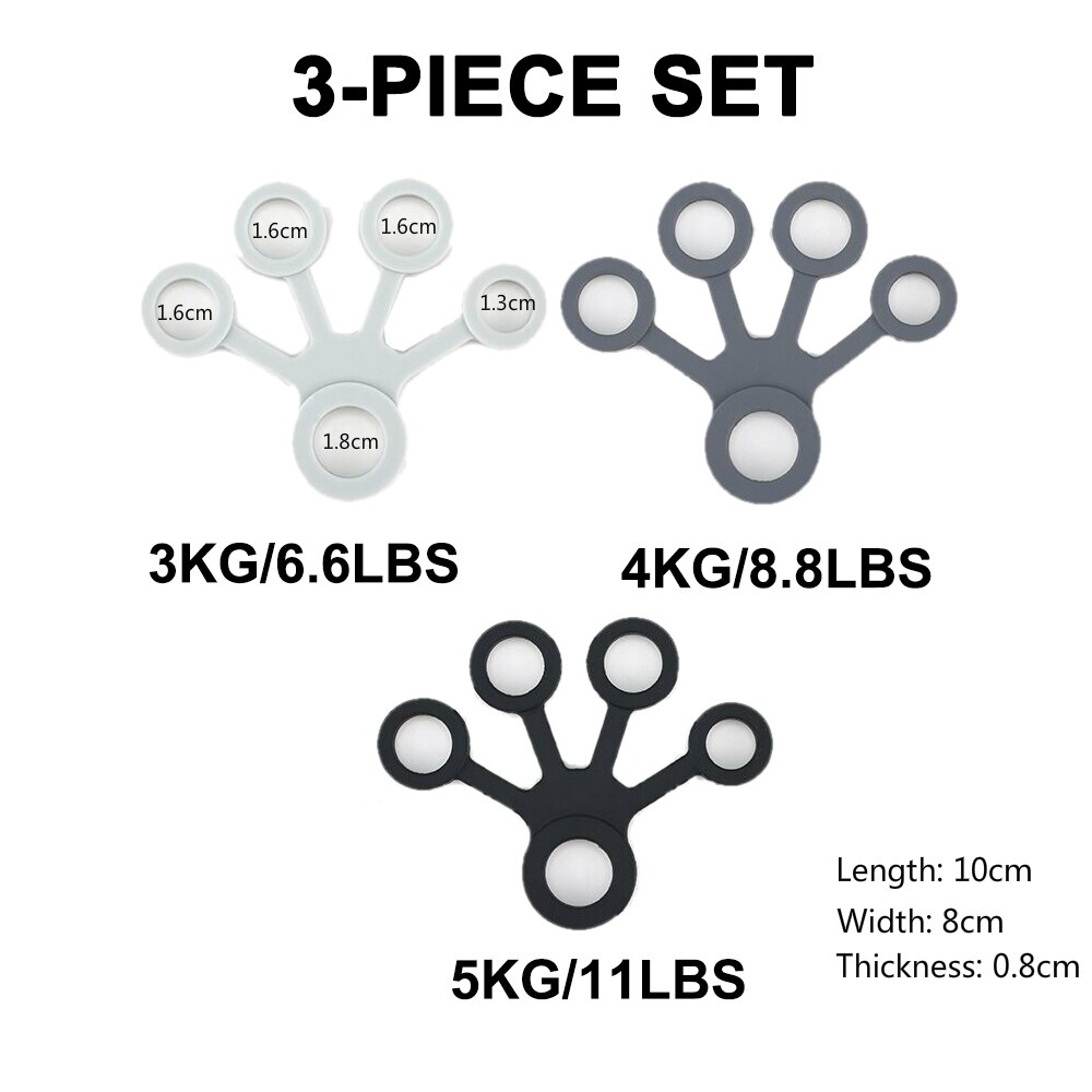 Håndgriber silikone finger expander trænings greb hånd håndled styrke træner finger træner modstandsbånd fitness: Stil b(farvesæt 1)