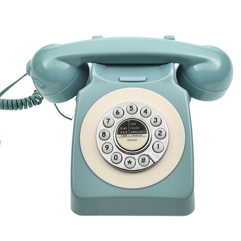 Old-Fashioned Telephone Wired Telephone Retro Home Fixed Telephone Mini-Key Dial Phone Room Decoration Hotel Landline