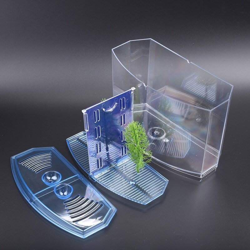Mini Fish Tank Aquarium Betta Box Transparent LED Light Arcylic Fish Breeding Box Double Guppies Hatching Double Layer Incubator