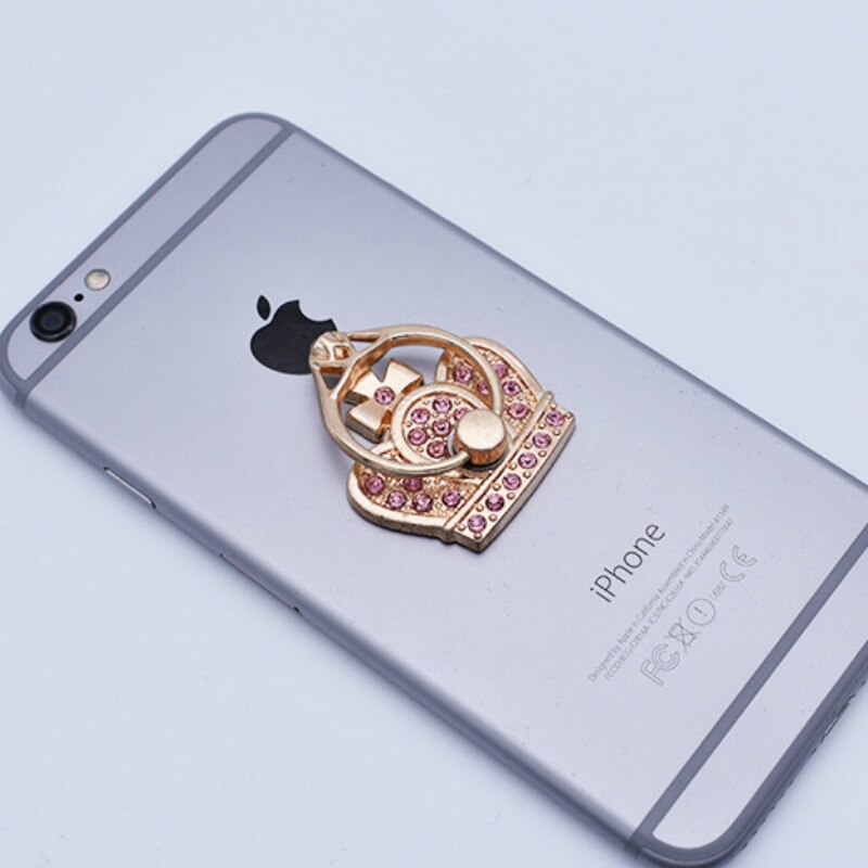 Crown Mobile Phone Bracket Ring Buckle Ring Ring Back Bracket Mobile Phone Support Mobile Phone Bracket: Pink