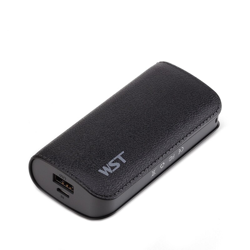 WST Mini Power Bank 5200 mAh Portable USB External Battery for Xiaomi/iPhone/Huawei with charging cable Lightweight Battery Bank: BLACK