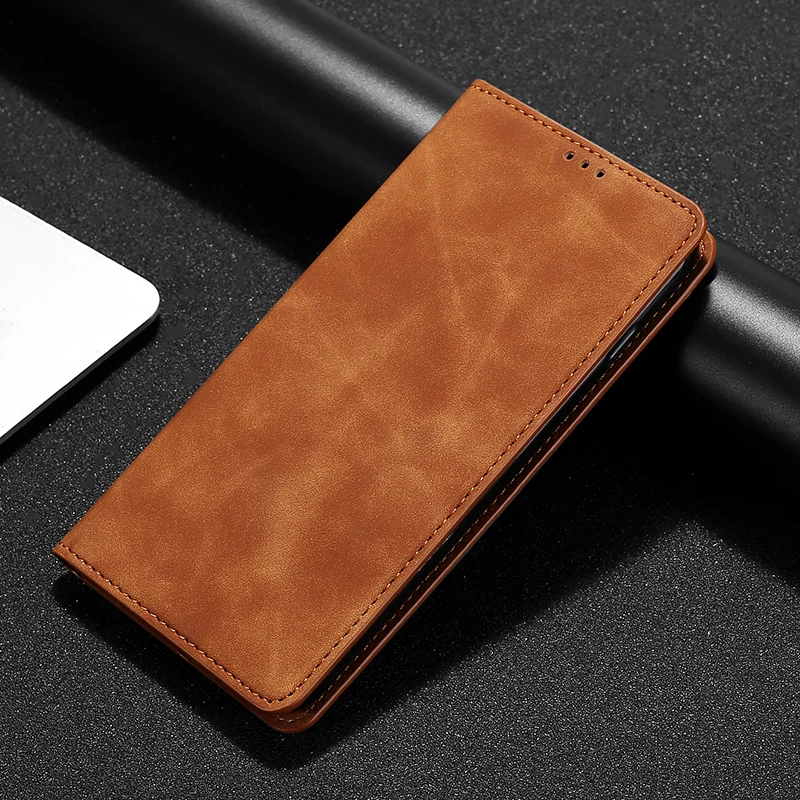 Leder Handy hülle für Capas Xiaomi Poco phone F1 Brieftasche Abdeckung für Carcasas Xiaomi Poco phone F1 Mujer Hoesje: Licht Braun