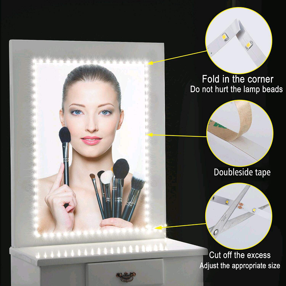 Tira de luces Led con USB para espejo de maquillaje, cinta de retroiluminación para tocador de baño, decoración del hogar, 2/3/5M, 5V