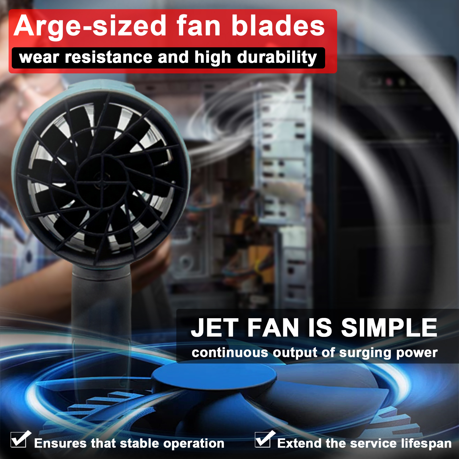 1000W Turbo Ventilator 500G Stuwkracht Gewelddadige Ventilator Traploos Snelheid Turbofan Bladblazer Handheld Mini Jet Ventilator Voor Makita Batterij