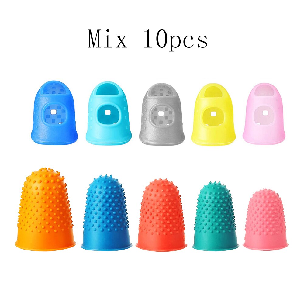 5/10 pz ditale in gomma per cucire protezione per le dita in Silicone ferri da maglia fatti a mano trapuntatura accessori artigianali strumenti di cucito fai da te: Mix 10Pcs