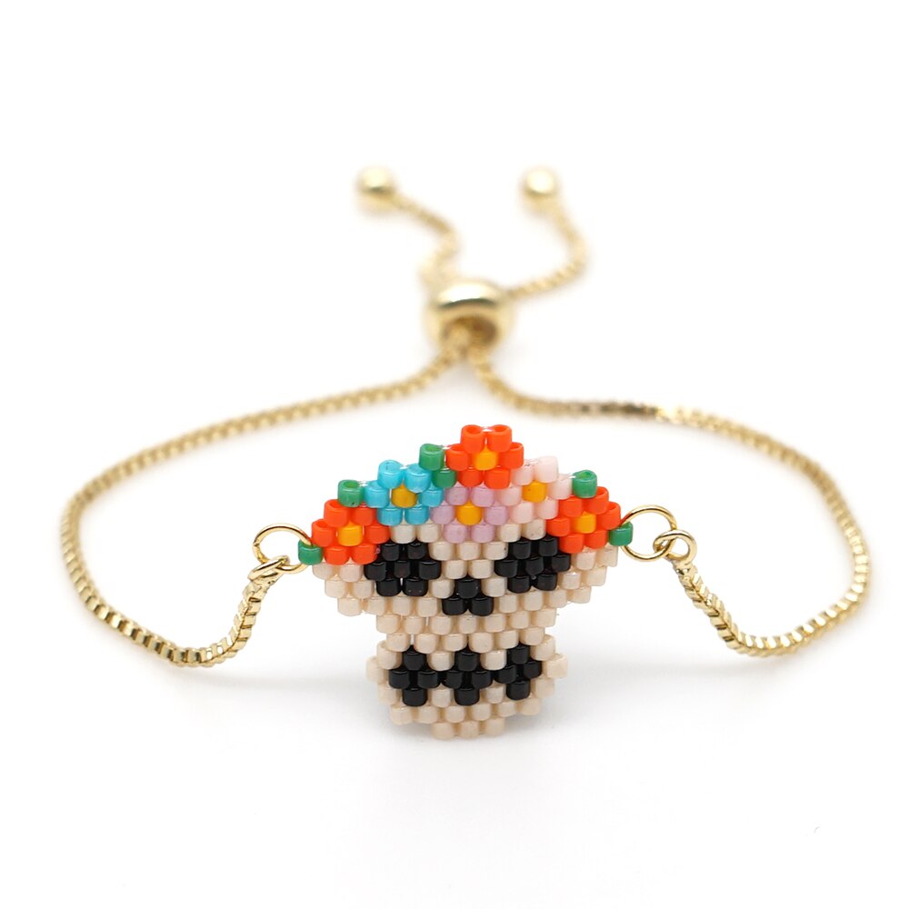 Go2boho Del Braccialetto Del Cranio di Halloween Delle Donne Dei Monili di Regalo Per Il Bambino Messicano Cranio Miyuki Braccialetti All'ingrosso Pulseras Punk 2020 Femme: MI-B190520B skull