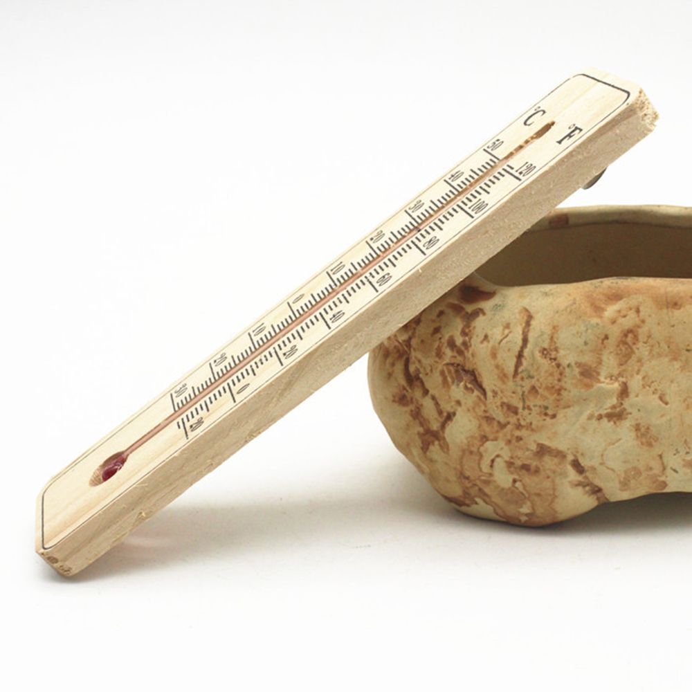 Wood Grain Hanging Vertical Office Garage Indoor Thermometer Temperature Meter Monitor Gauge Fahrenheit and Celsius Scales
