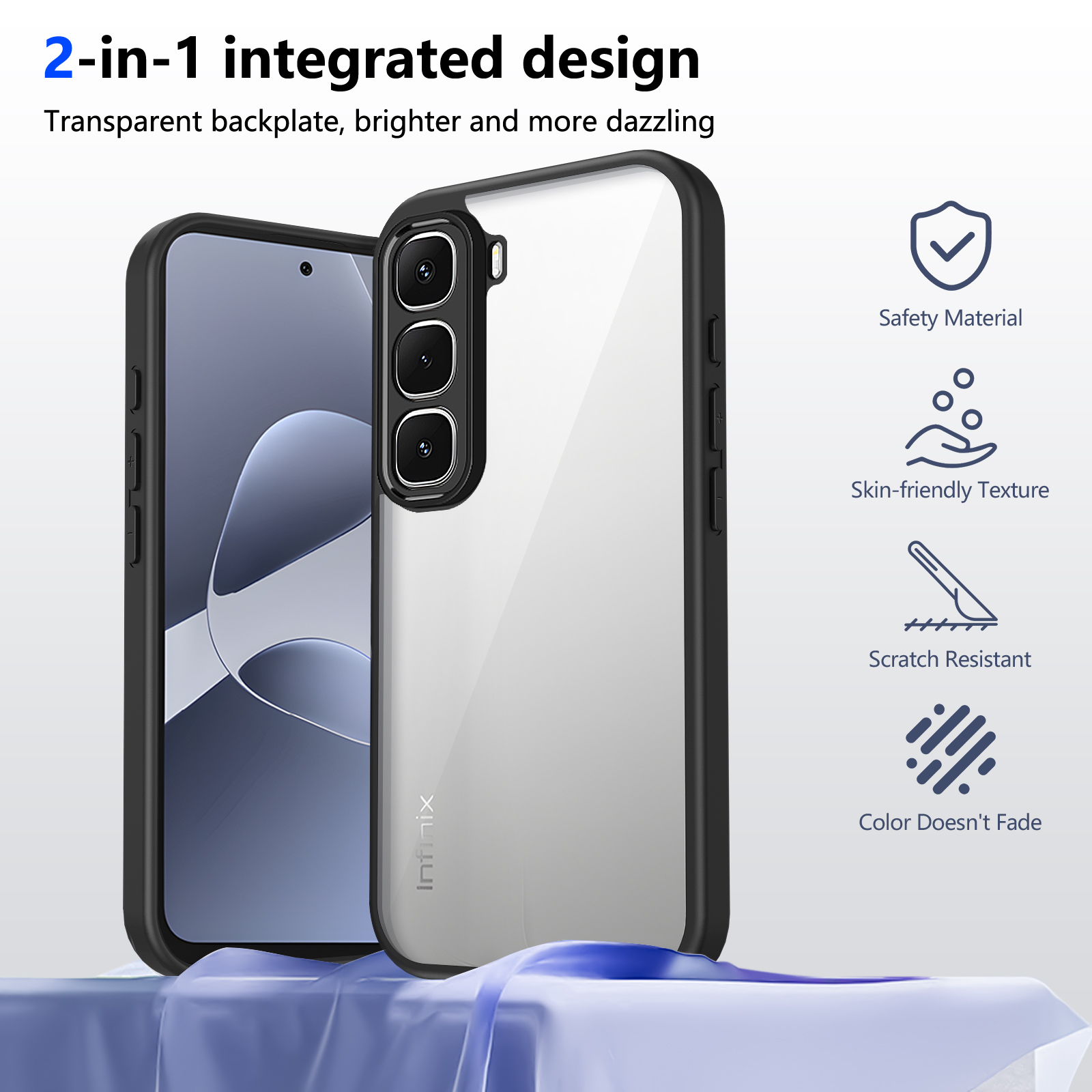 For Infinix 60 Case On Infinix 60i Cover Infinix 60 Phone Case Armor Shockproof Matte Acrylic Clear Hard Cover