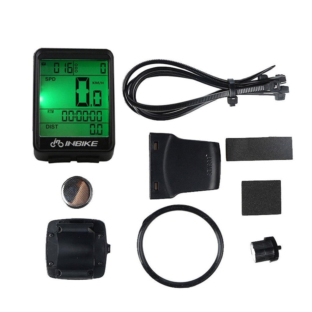 Velocímetro para bicicleta, odómetro LCD inalámbrico, a prueba de agua, accesorios para bicicleta, velocímetro, # j4s: Default Title