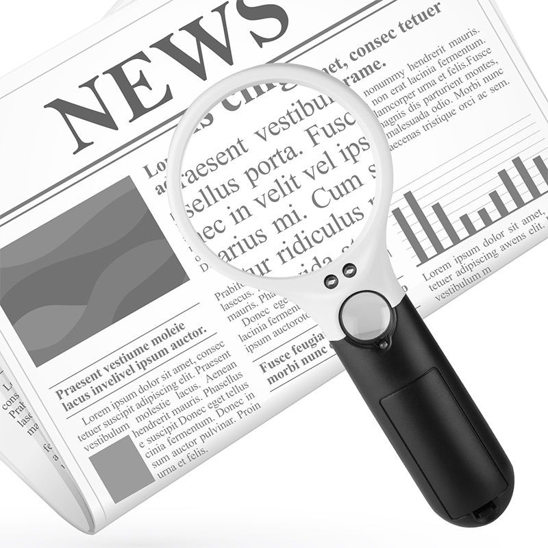 3 LED Light 45X Handheld Magnifier Reading Magnifying Glass Lens Jewelry Loupe