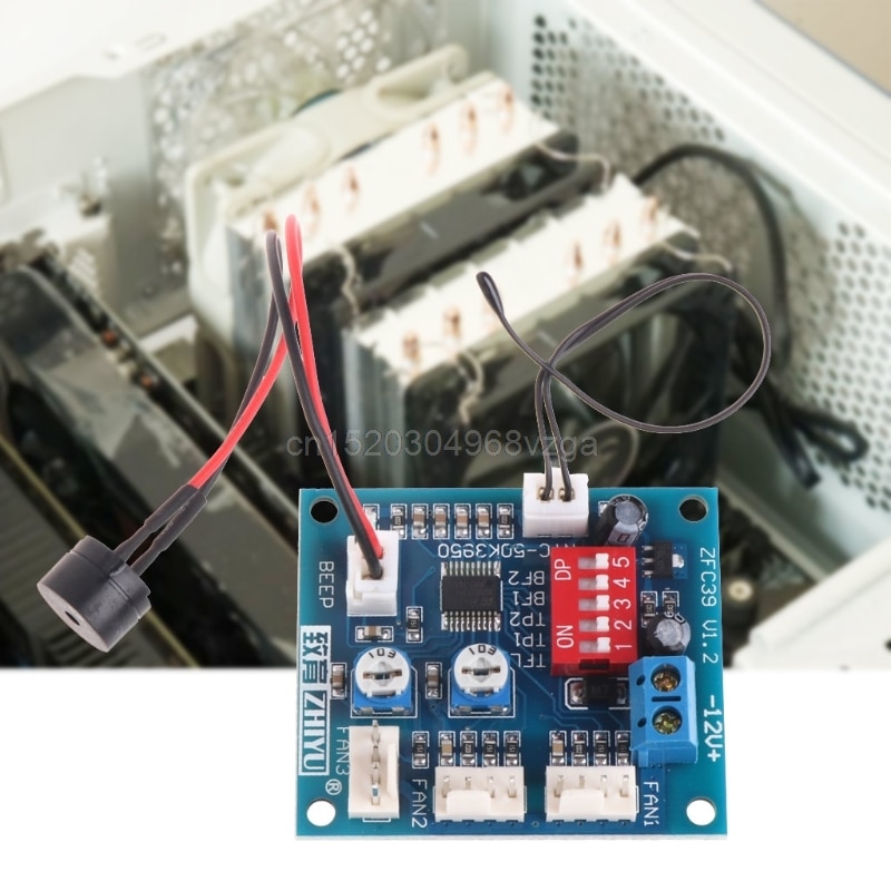 12V CPU ventilador Control de temperatura PWM módulo controlador de velocidad alarma zumbador Sensor D11