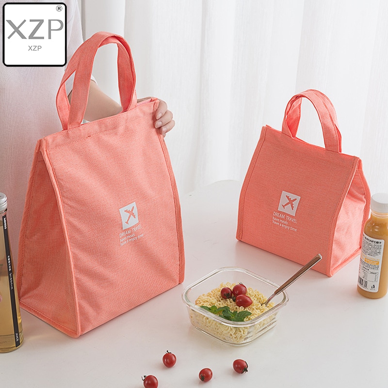 Xzp Stevige Waterdichte Nylon Draagbare Rits Lunch Zakken Vrouwen Student Lunchbox Thermo Tas Kantoor School Picknick Koeltas Bolso