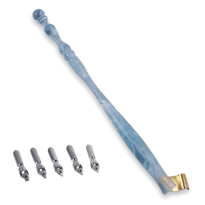 Wooden Dip Pen Writing Quill Pen with Black Ink Handmade Calligraphy Set 5 Different Styles of Nib Calligraphy Set 40JB: E