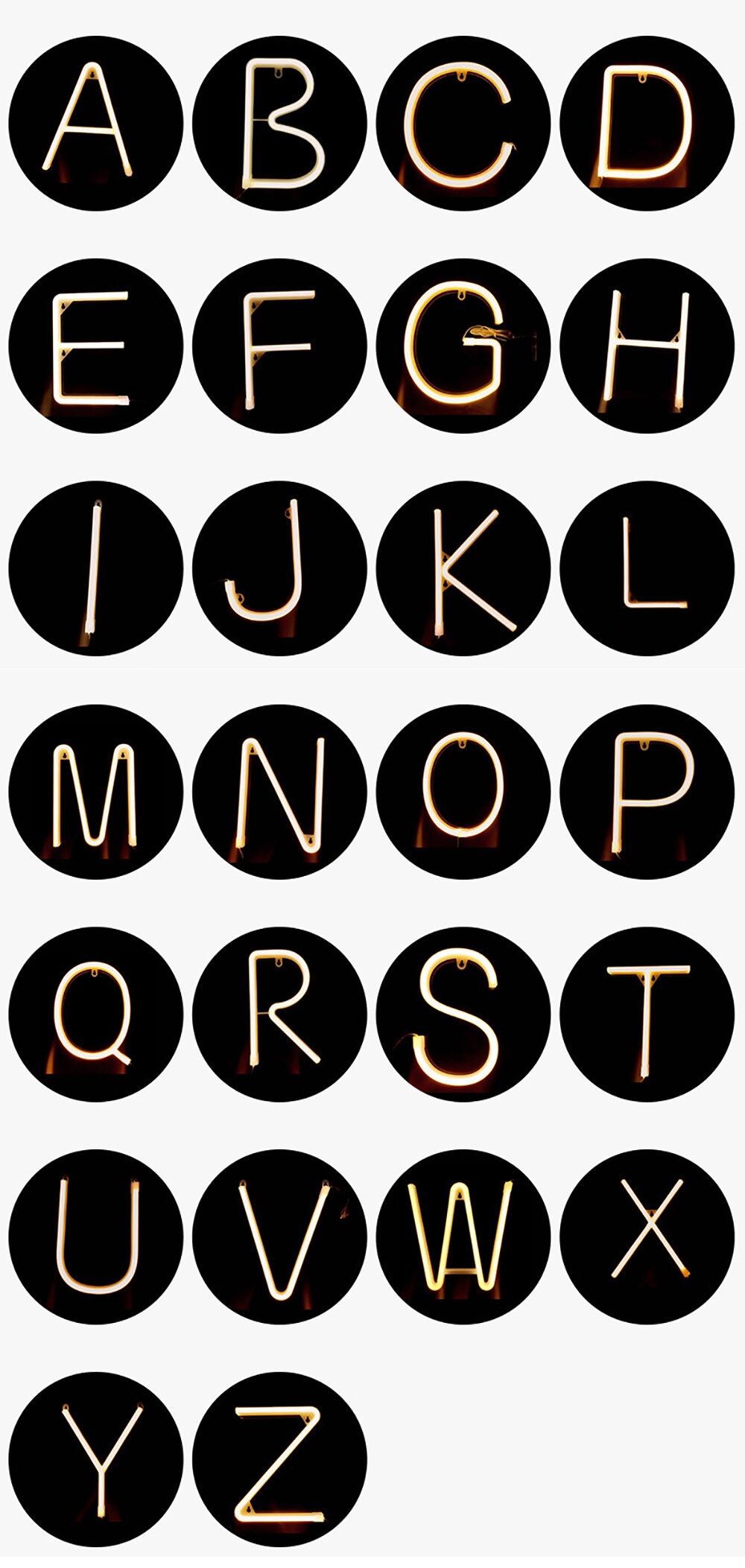 Diy Licht Up Teken Neon 26 Verlichte Letters 0-9 Nummers Wanddecoratie Usb/Batterij-Operated Lights voor Bruiloft Verjaardag Decor: 26 Letters
