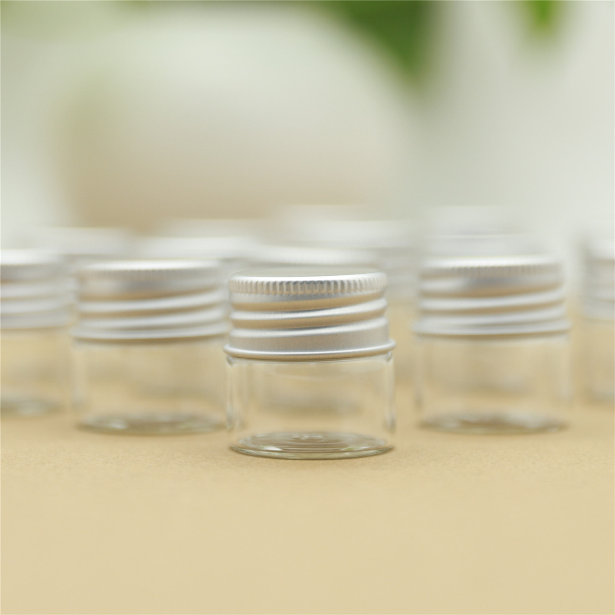50/100 pcs/lot Small Glass Bottles Aluminum Caps 21*30*30mm 10ml Glass Jars Decorative Glass Containers DIY Craft Vial Bottles