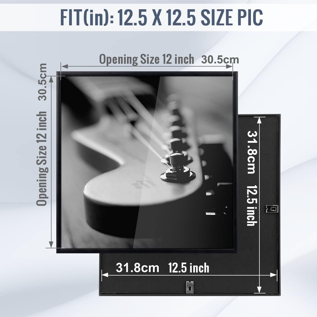 Metalen fotolijsten voor LP-record Fotolijst voor muurophanging 12,5x12,5 inch hoogglanzend frame Perfect voor vinyl LP-covers