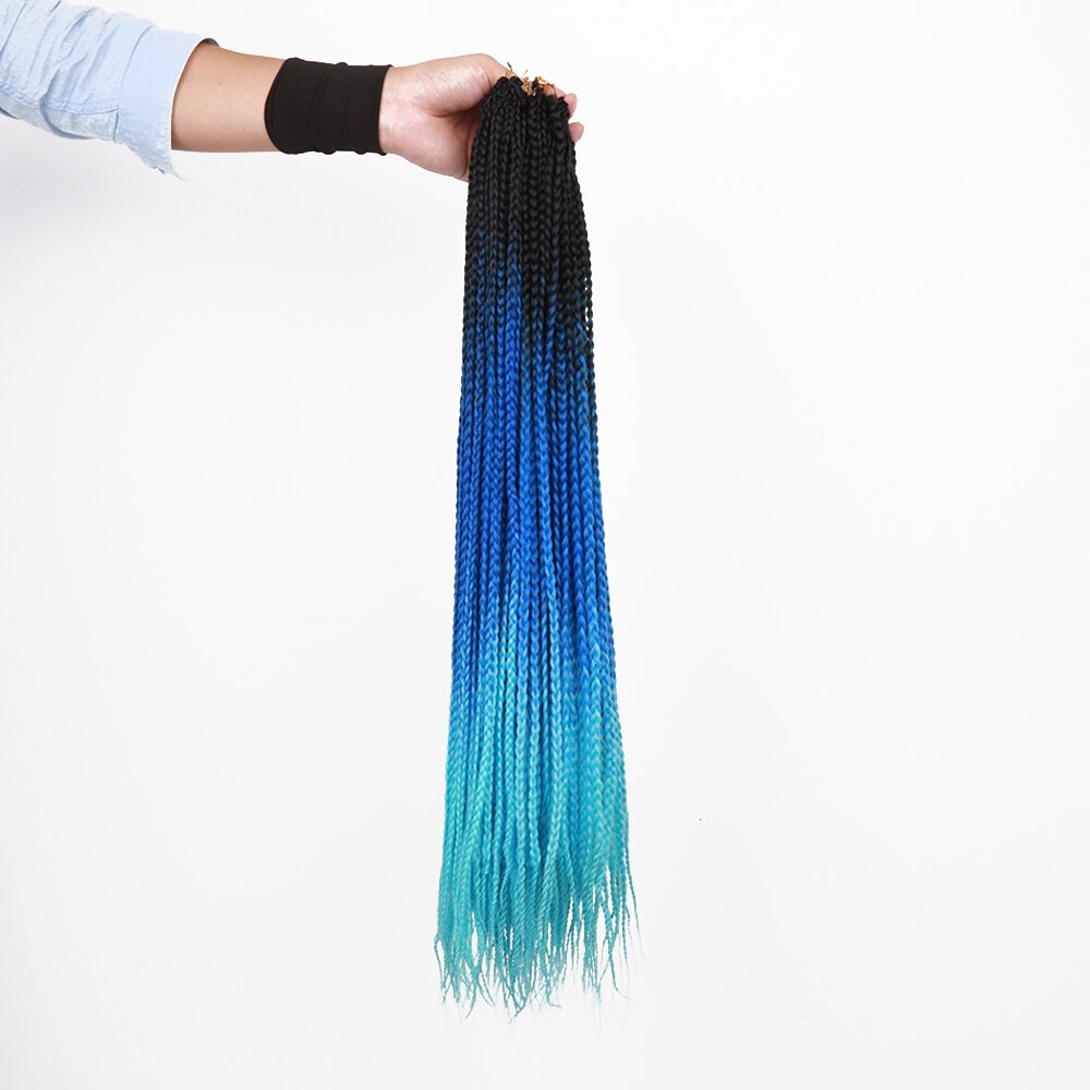 22Strands/Pack Thin Box Braids Crochet Hair 24inch 1cm in Diameter 3X Synthetic Braiding Hair Extensions Golden Beauty