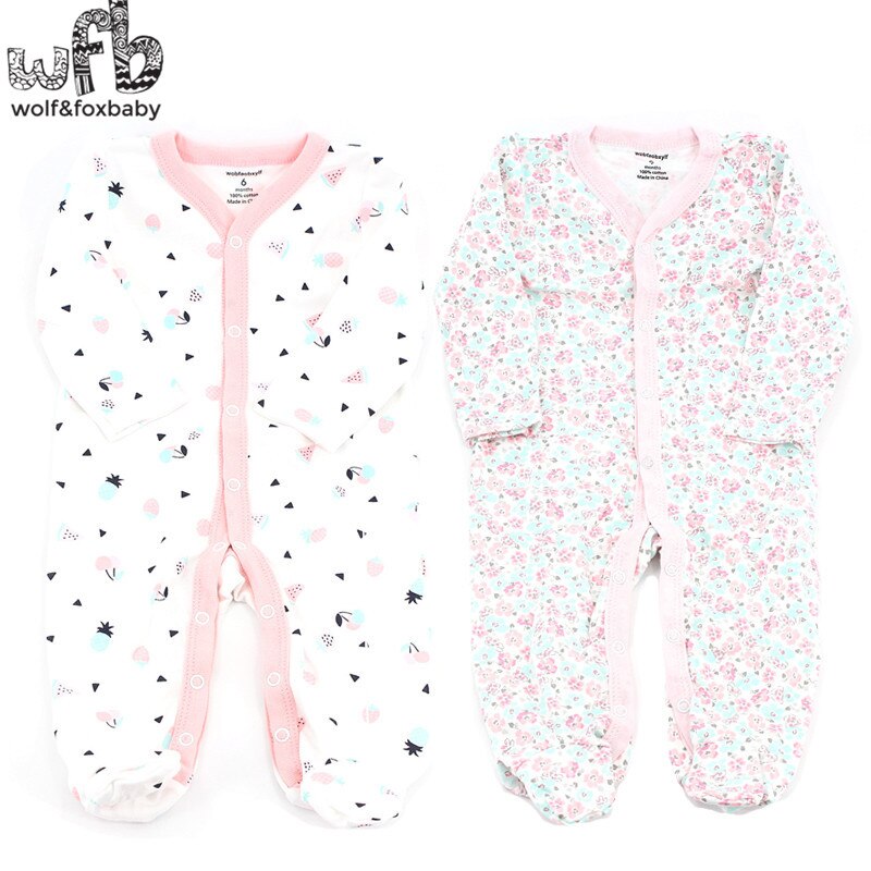 Wobfaobxylf 3 teile/paket Lange Ärmeln Footies für 0-12months Baby