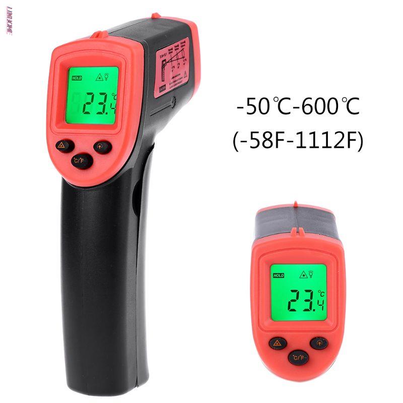 Digital HW600 Thermometer Gun ℃/℉ Industrial Pyrometer Temperature Meter -50~600℃ / -58~1122℉