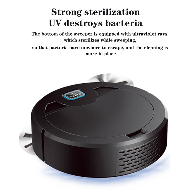 3 in 1 saugroboter für zuhause, uv-staubsauger, kabelloser staubsauger, intelligenter reinigungsroboter