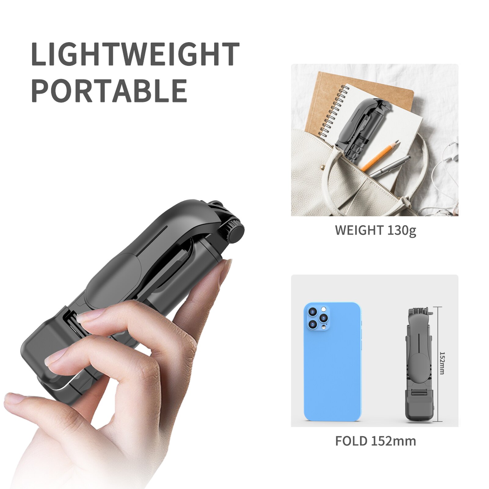 Lighting Selfie Stick Multi-Functional Handheld Mini Tripod Phone Tripod Stand With 3 Light Modes 360 Degree Rotation