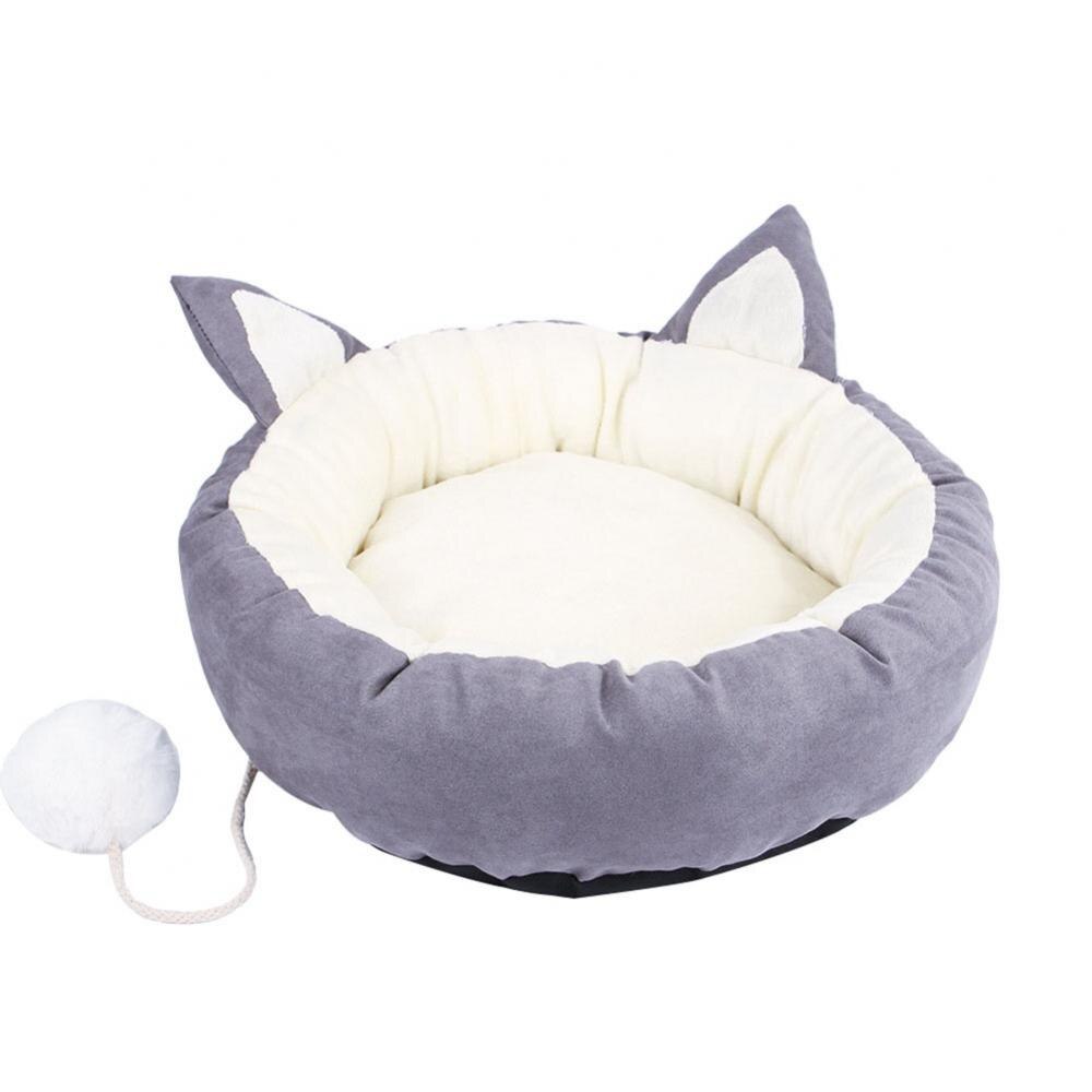 40% Offres Spéciales! Nid en peluche pour chien et chat, doux, pour l'hiver, chiot, chaton, , rond, maison, lit, fournitures: Grey L