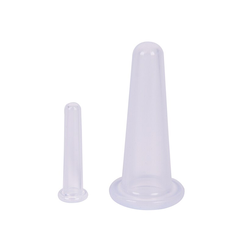 2Pcs Vacuüm Cupping Gezondheidszorg Cup Anti Cellulitis Vacuüm Massage Nek Gezicht Terug Massager Cupping Mini Maat: clear