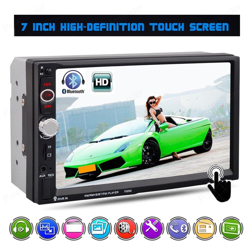 2 DIN 7 inch car MP5 player 7025D Rear View Camera Handsfree screen system Radio MP3/WMA/WAV/MKV/FLAC/OGG/APE HD