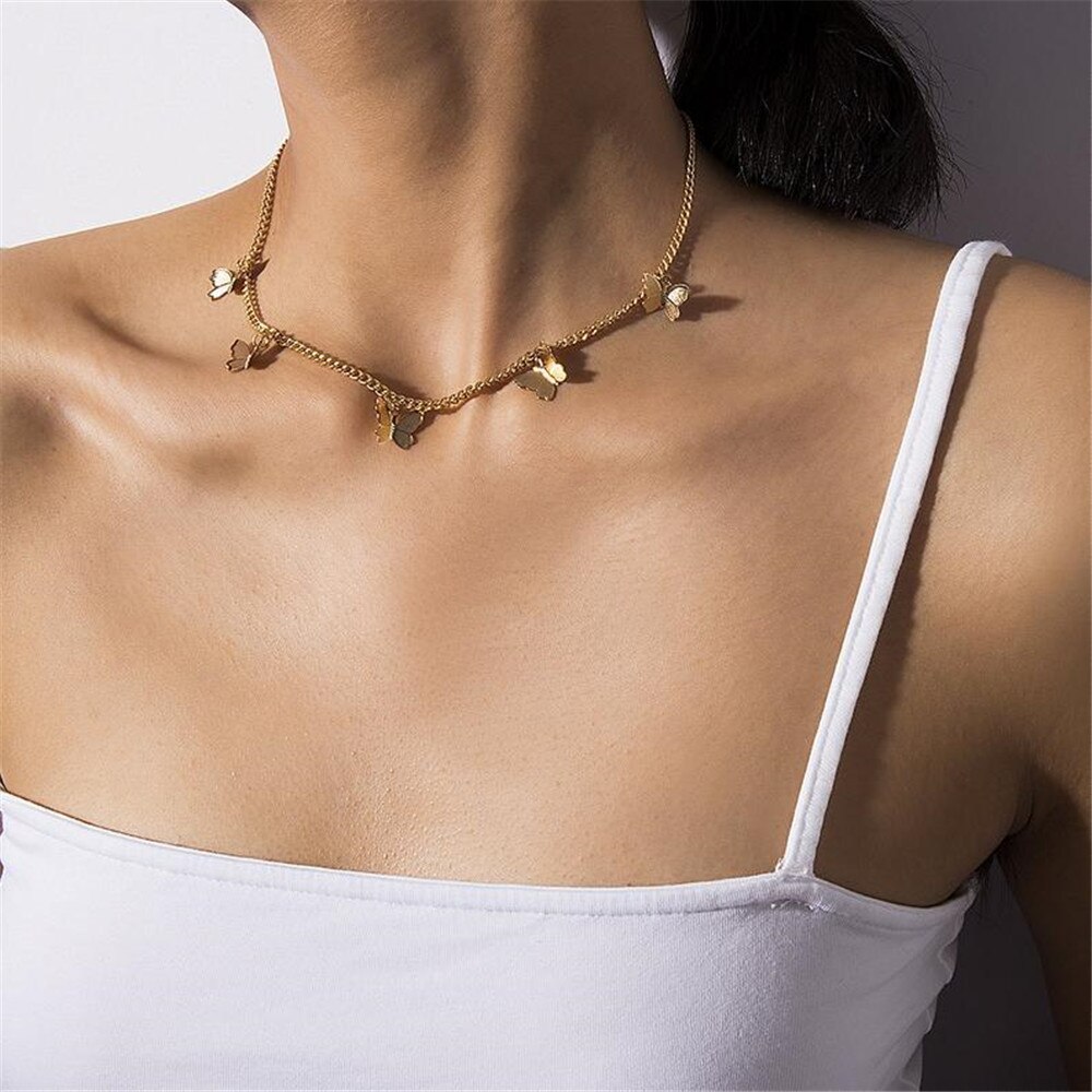 Metal Chain Clavicle Chain European and American Style Neck Chain Necklace Simple Clavicle Necklace Chunky Collares Jewelry