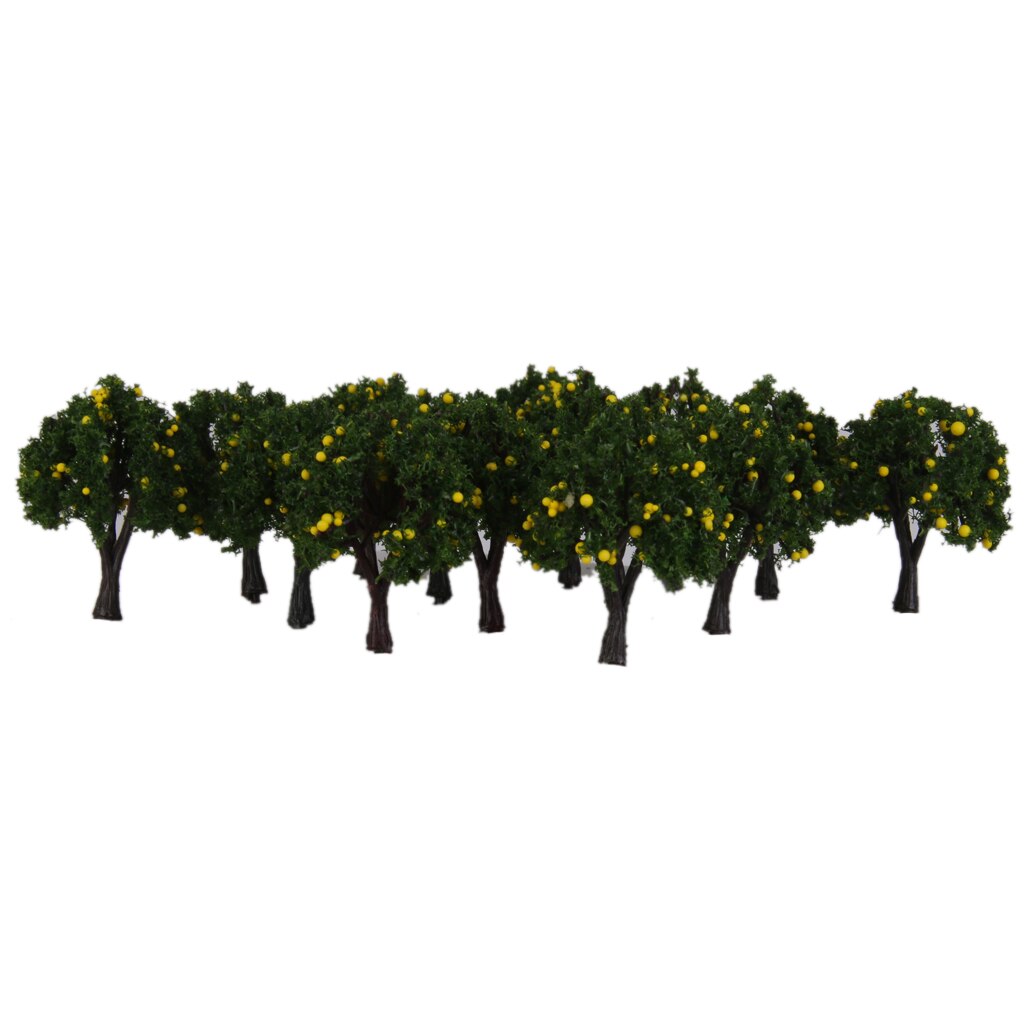 Lot 20 Yellow Fruits Tree Model Train Farm Orchard Diorama Scenery Z 1/300