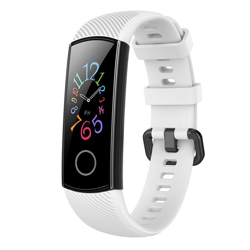 Silikon strap für Honor band 5 4 armband ersatz Handgelenk gurt für Honor band 5 Oxymetrie Schutz Film Für Huawei band 4: White strap