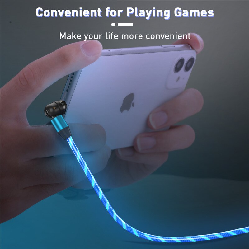 USLION Neue 540 ° Magnetische USB Kabel Stromer LED Ladung Typ C Kabel Ladegerät Mikro magnetisch Telefon USB Kabel Für iPhone Samsung