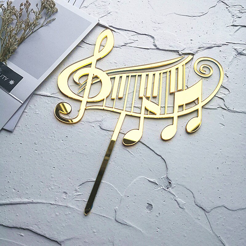 Piano Music Theme Acrylic Cake Topper Musical Notes Happy Birthday Cake Topper Party Supplies Cake DIY Accessories