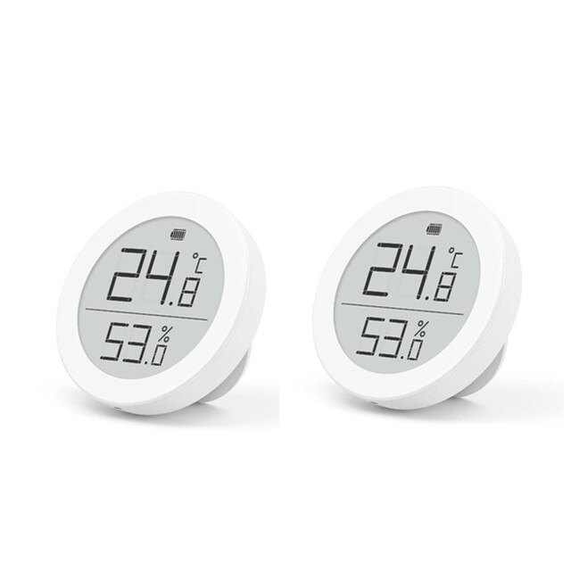qingping Temperature Humidity Sensor Data Storage Electronic Link INK Screen Digital Thermometer Sensor: 2 Pcs