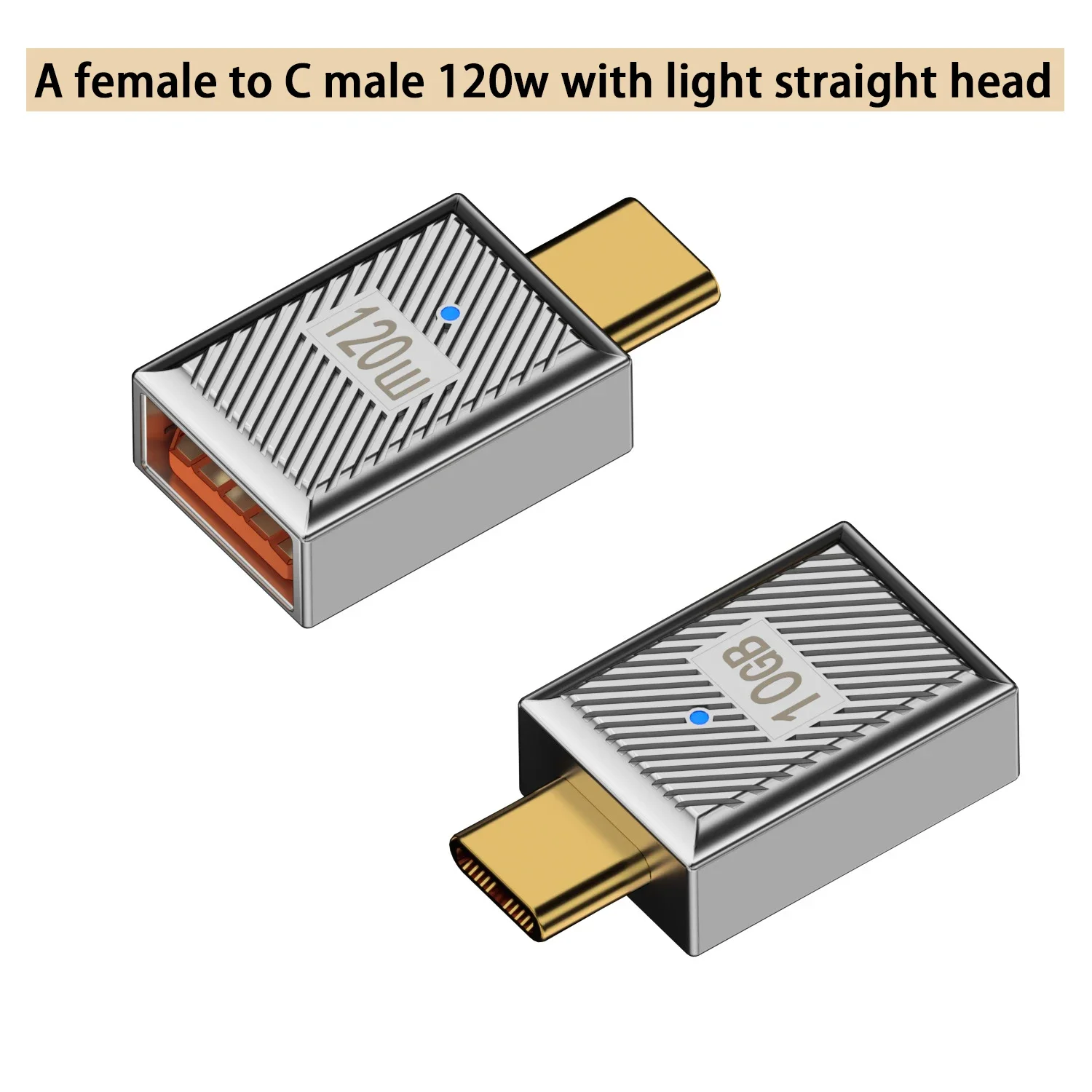 Type-C to USB A 3.1 10Gbps OTG Converter USB C Male Female 90 Degree Right Angle U Shape Adapter Support 6A 120W Power Charging: WHITE