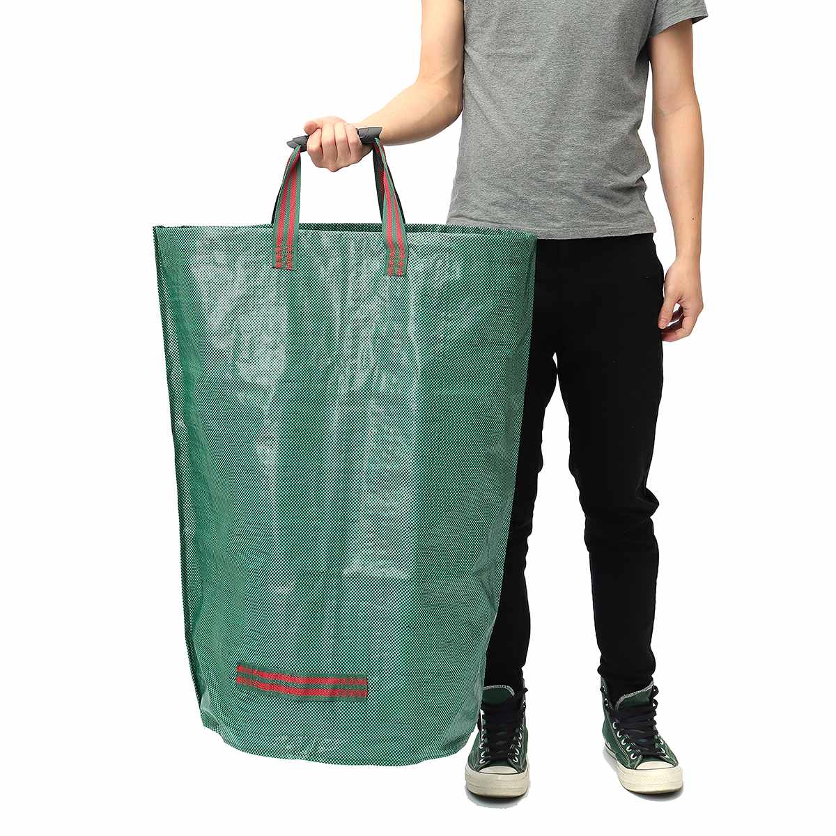 Large Capacity Heavy Duty Garden Waste Bag Bins Durable Reusable Waterproof PP Yard Leaf Weeds Grass Container Storage 60-500L