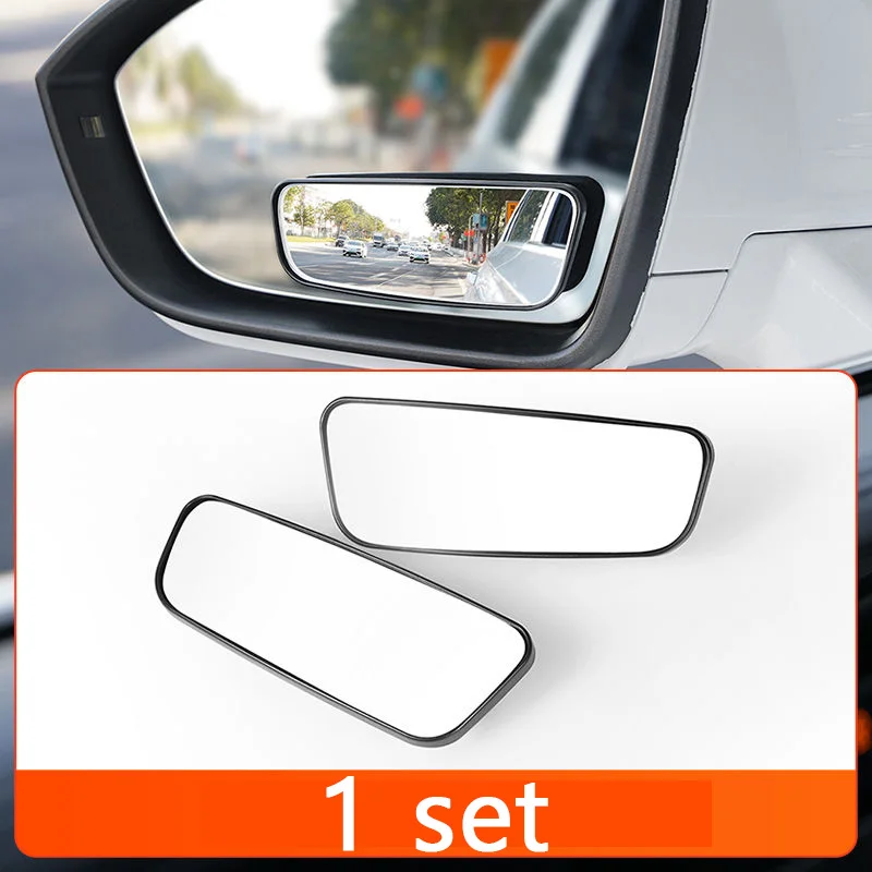 Espejo de punto ciego ajustable de 360 grados, espejo retrovisor convexo auxiliar para coche, marco redondo, espejos gran angular para marcha atrás, 2 uds.: Default Title