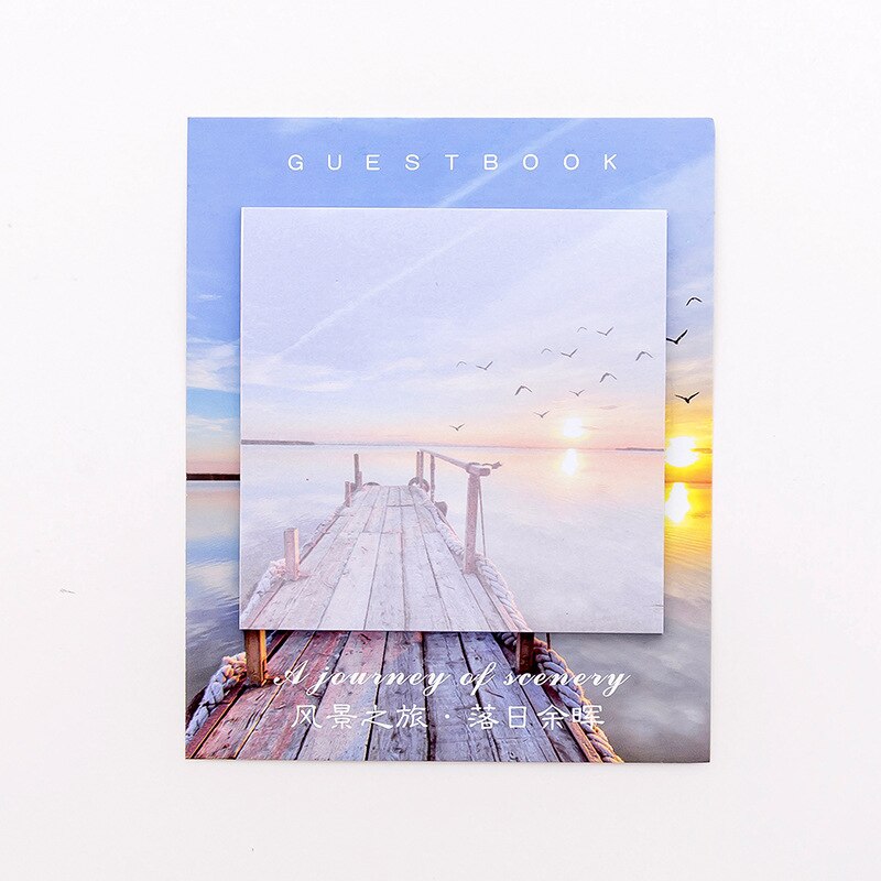 Beauty Landscape Post-It Notes Sun Scrapbook Stickers Work Study Plan Stationary Office School Supplies Sticky Label: Style 5