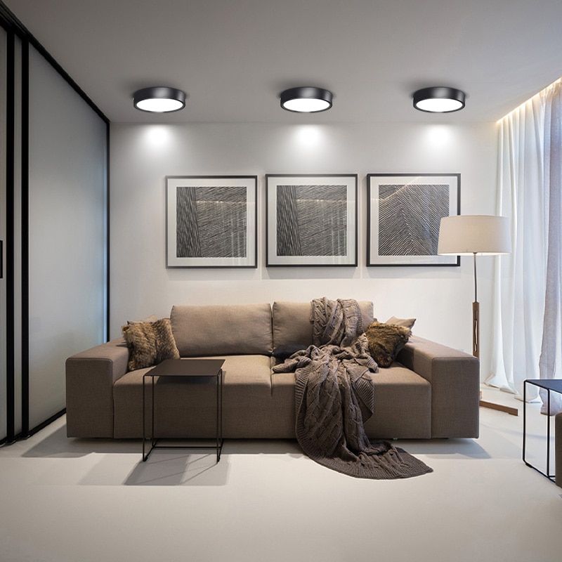 ledet downlight mini overflatemontert  ac85-265v 5w 10w 15w panel søkelyset ultratynne taklamper innendørsbelysning til kjøkken