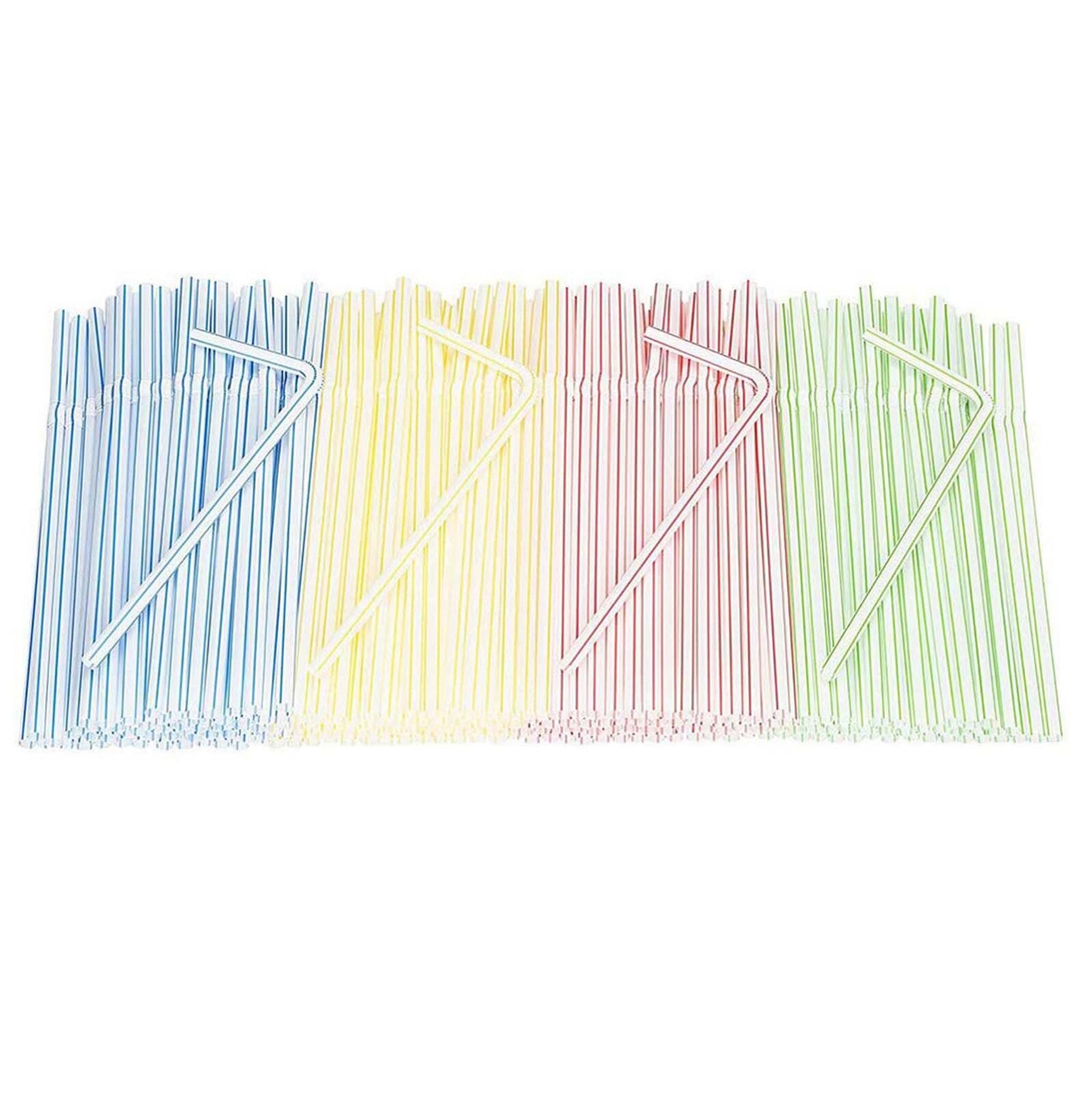 300Pcs Multicolor Rietjes Drinkingplastic Lange Flexibele Rietjes Bar Sap Gestreepte Rietje Voor Party Bruiloften