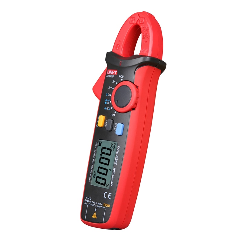 UNI-T UT210D Digital Clamp Meter Multimeter AC/DC Current Voltage Resistance CapacitanceTemperature Measurement Auto Range
