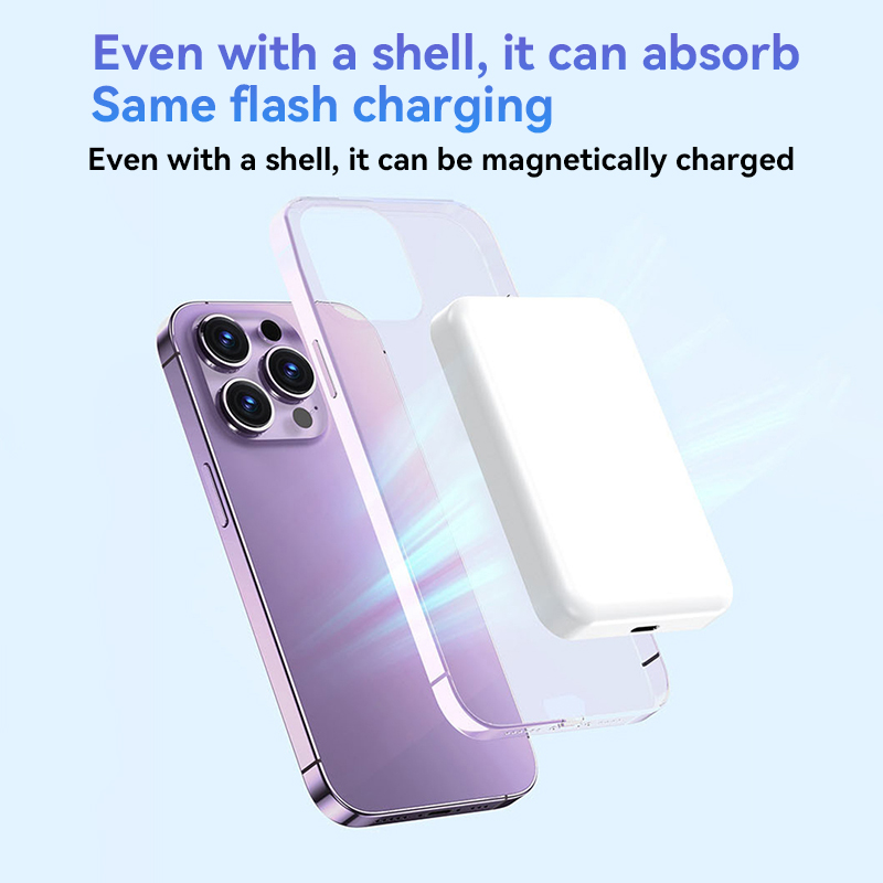 50000 mah draadloze magnetische powerbank oplader, snellader, draagbare oplader, externe reservebatterij voor apple iphone android