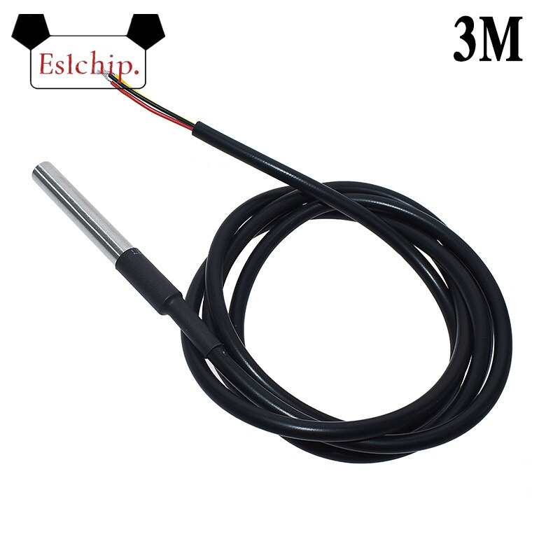 1PCS DS1820 Stainless steel package Waterproof DS18b20 temperature probe temperature sensor 18B20 For Arduino: 3M 300CM