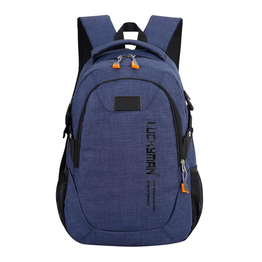 Mochila de viaje de lona informal Unisex, morral escolar antirrobo impermeable para ordenador portátil, mochila de para estudiantes: dark blue