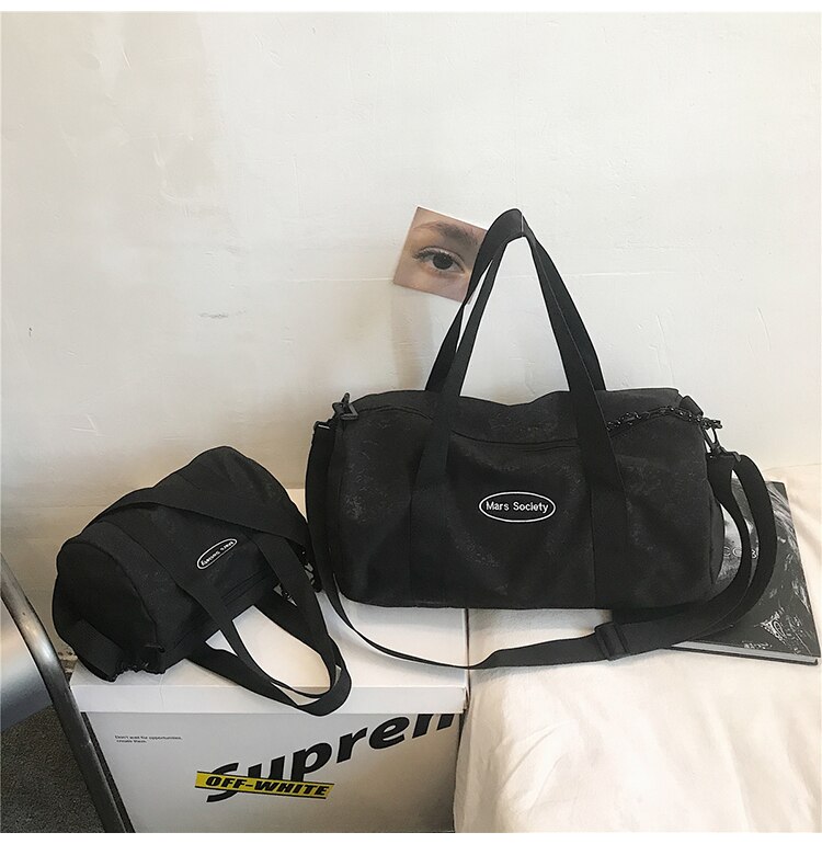 Original Handbag Duffel Bag Couple Travel Bag Large Capacity Sports Training Gym Bag Lightweight Short-distance Bag: Black / L42cmx25cmx25cm